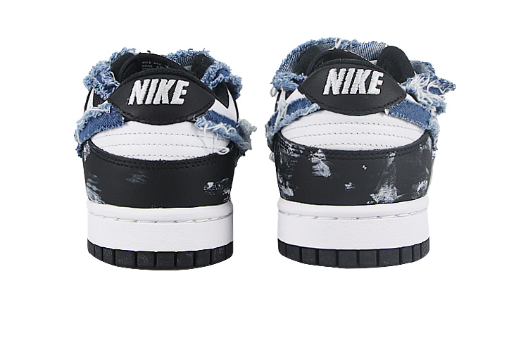 Shop 【定制球鞋】Nike Dunk Low Retro Black 染布牛仔 耐磨防滑 低幫 板鞋 男女同款 藍黑