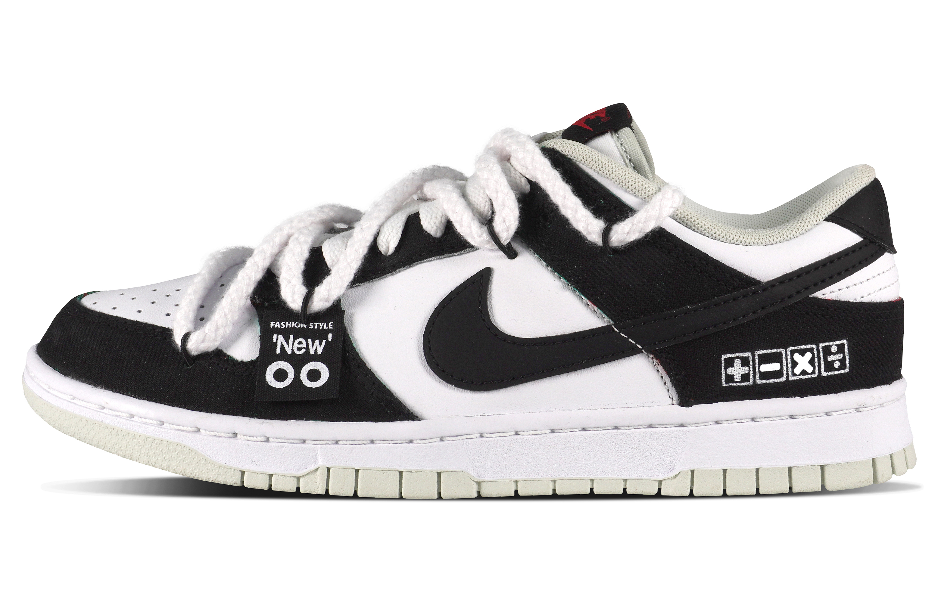 Nike Dunk Low Retro Black White 'Plaid Math Formula' DV0827-100-474240