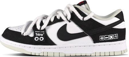 Nike Dunk Low Retro Black White 'Plaid Math Formula' DV0827-100-474240 Nike Dunk Low Retro Black White 'Plaid Math Formula' DV0827-100-474240
