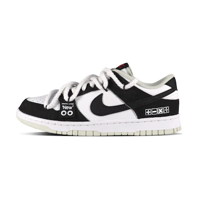 Nike Dunk Low Retro Black White 'Plaid Math Formula'