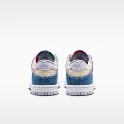 Details for (JR) 耐克Dunk Low 浅珍珠蓝/蓝色牛仔/午夜海军蓝/多彩配色 IR1825-022