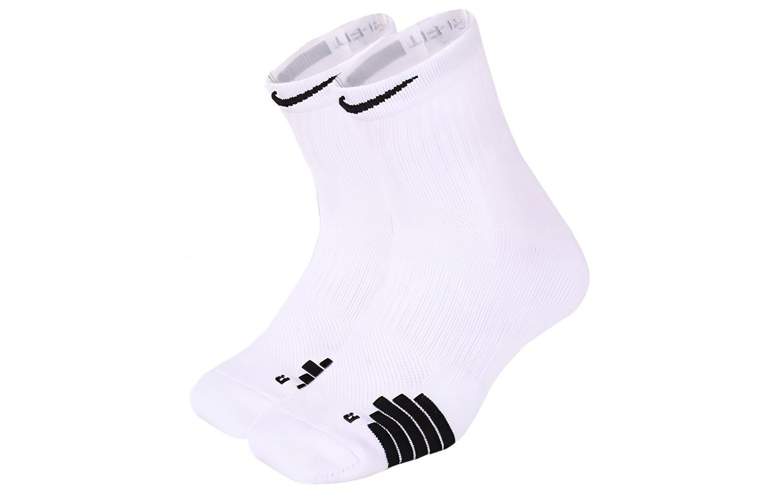 Nike Elite Basketball Training Crew Socks Unisex White Couple Style SX7625-100