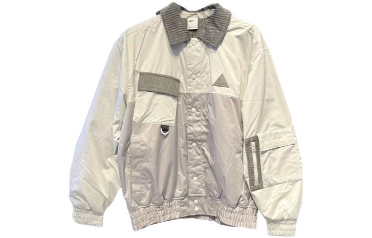 Nike Embroidered Collared Warm Sports Jacket - Gray DQ6120-072