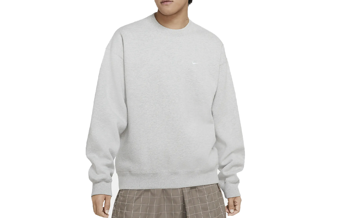 Order Nike Embroidered Logo Crewneck Sweatshirt Gray Long Sleeve CV0554-050