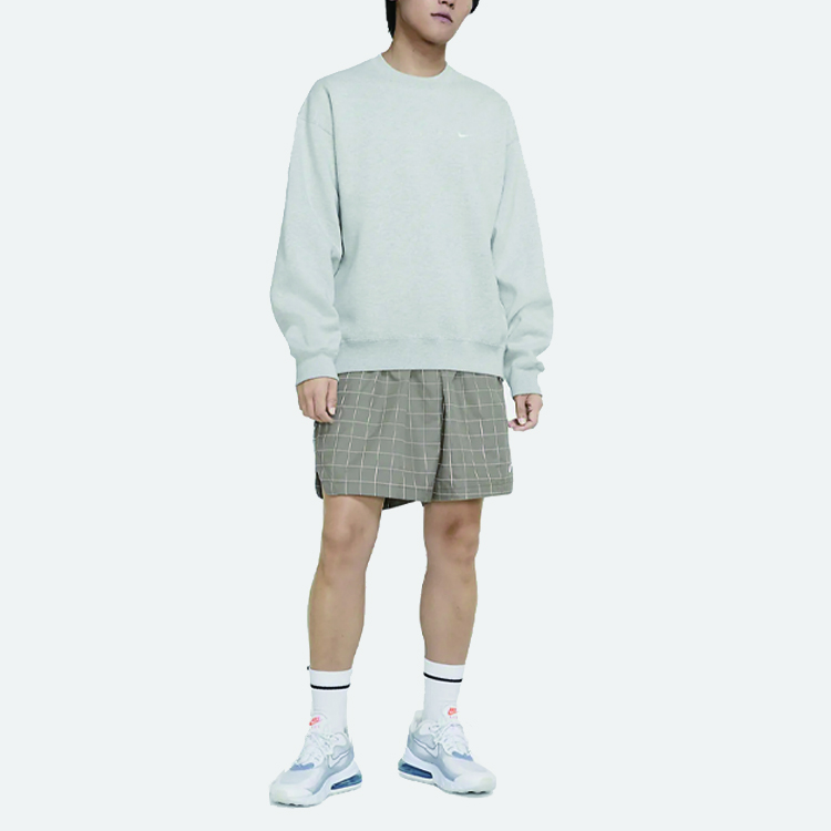 Lookbook Nike Embroidered Logo Crewneck Sweatshirt Gray Long Sleeve CV0554-050