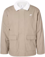 Nike Embroidered Logo Fleece-Lined Casual Jacket Khaki Color FD6683-247 Nike Embroidered Logo Fleece-Lined Casual Jacket Khaki Color FD6683-247