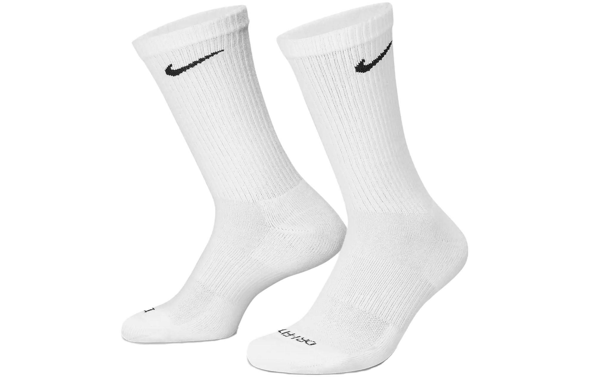 Nike Embroidered Logo Knit Crew Socks 3-Pack White (). SX6888-100