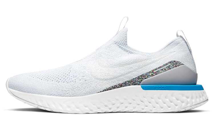 Nike Epic Phantom React Flyknit Sports Shoes White/Blue CK0090-100