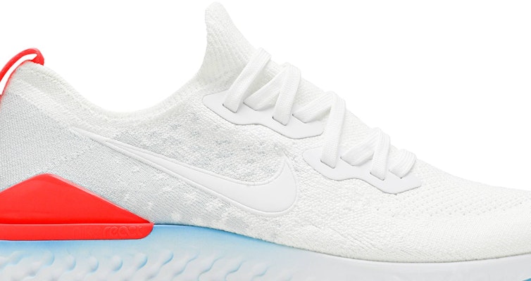 Nike Epic React Flyknit 2 運動 減震防滑 低幫 跑步鞋 男款 白藍紅 Order Nike Epic React Flyknit 2 運動 減震防滑 低幫 跑步鞋 男款 白藍紅