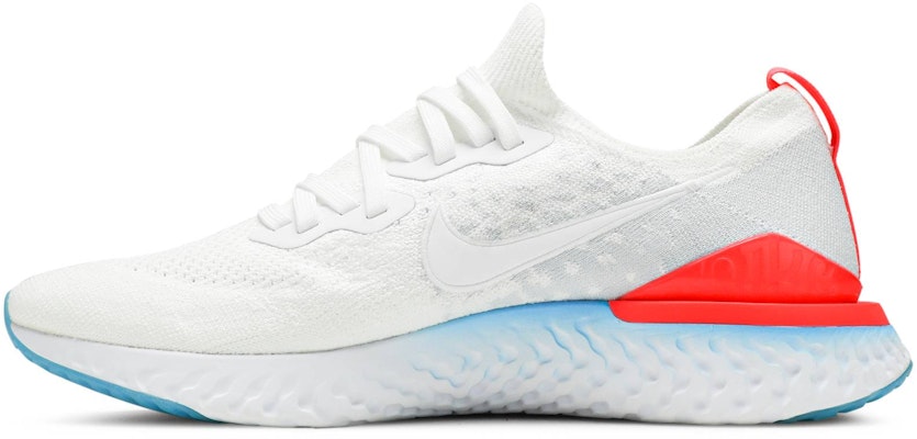 Nike Epic React Flyknit 2 運動 減震防滑 低幫 跑步鞋 男款 白藍紅 Lookbook Nike Epic React Flyknit 2 運動 減震防滑 低幫 跑步鞋 男款 白藍紅