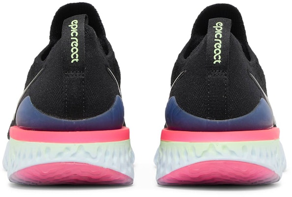 Nike epic react flyknit clearance 2 black sapphire hyper pink