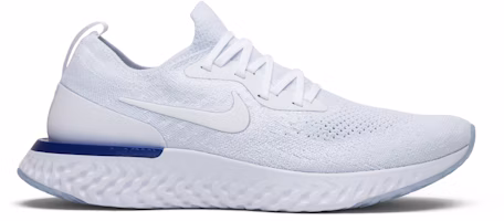 Nike Epic React Flyknit White Racer Blue AQ0067-100 Nike Epic React Flyknit White Racer Blue AQ0067-100