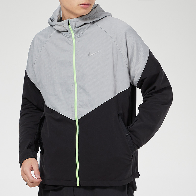 Nike Essential Therma Jacket Black Grey Colorblock Hoodie Coat CV2239-077 圖 4