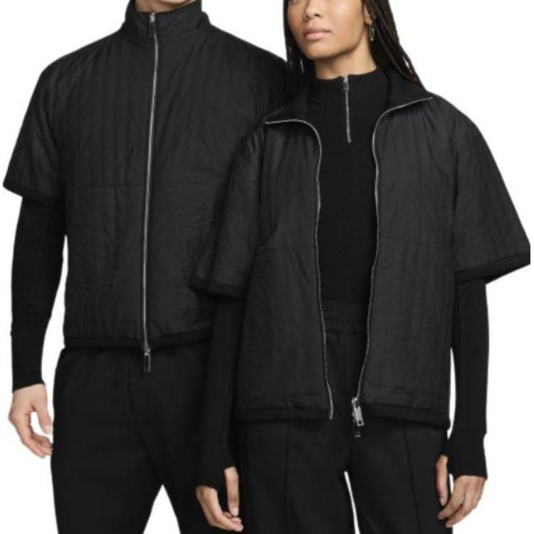 Nike Every Stitch Considered Solid Black Zip-Up Short Sleeve Jacket Unisex. FD6423-010 圖 3