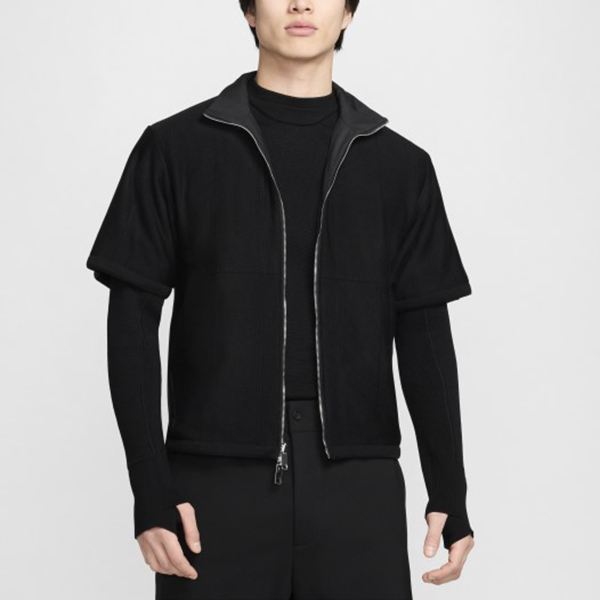 Nike Every Stitch Considered Solid Black Zip-Up Short Sleeve Jacket Unisex. FD6423-010 圖 8
