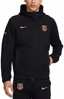 Nike F.C. Barcelona Tech Fleece Windrunner Black Hoodie Jacket. HF7724-011 Nike F.C. Barcelona Tech Fleece Windrunner Black Hoodie Jacket. HF7724-011