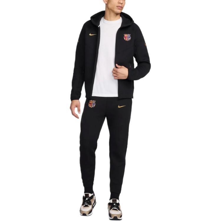 Shop Nike F.C. Barcelona Tech Fleece Windrunner Chaqueta Hoodie Negra. HF7724-011