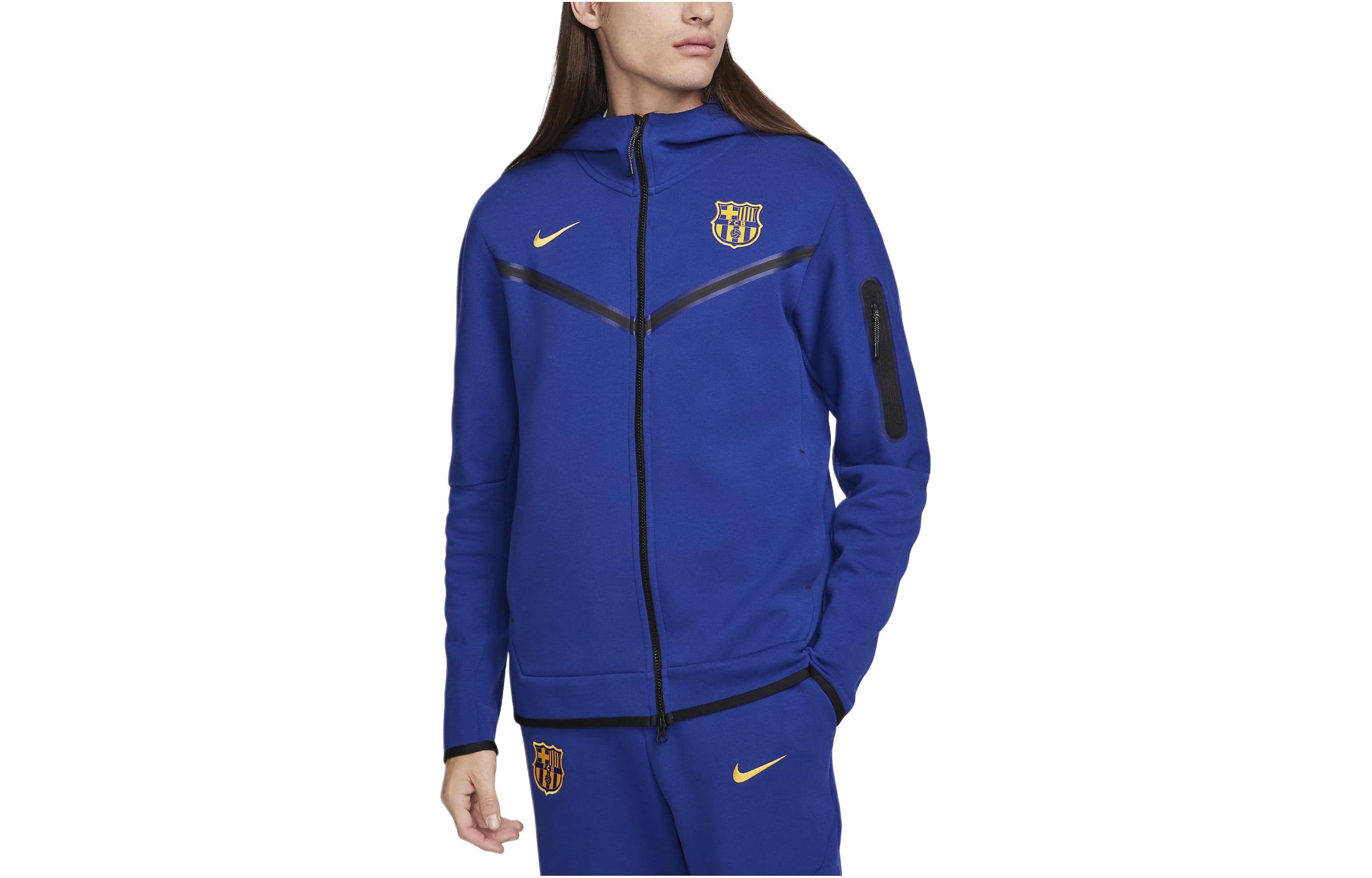 Nike F.C. Barcelona Tech Fleece Windrunner Hoodie Jacket  Blue. FZ3957-455