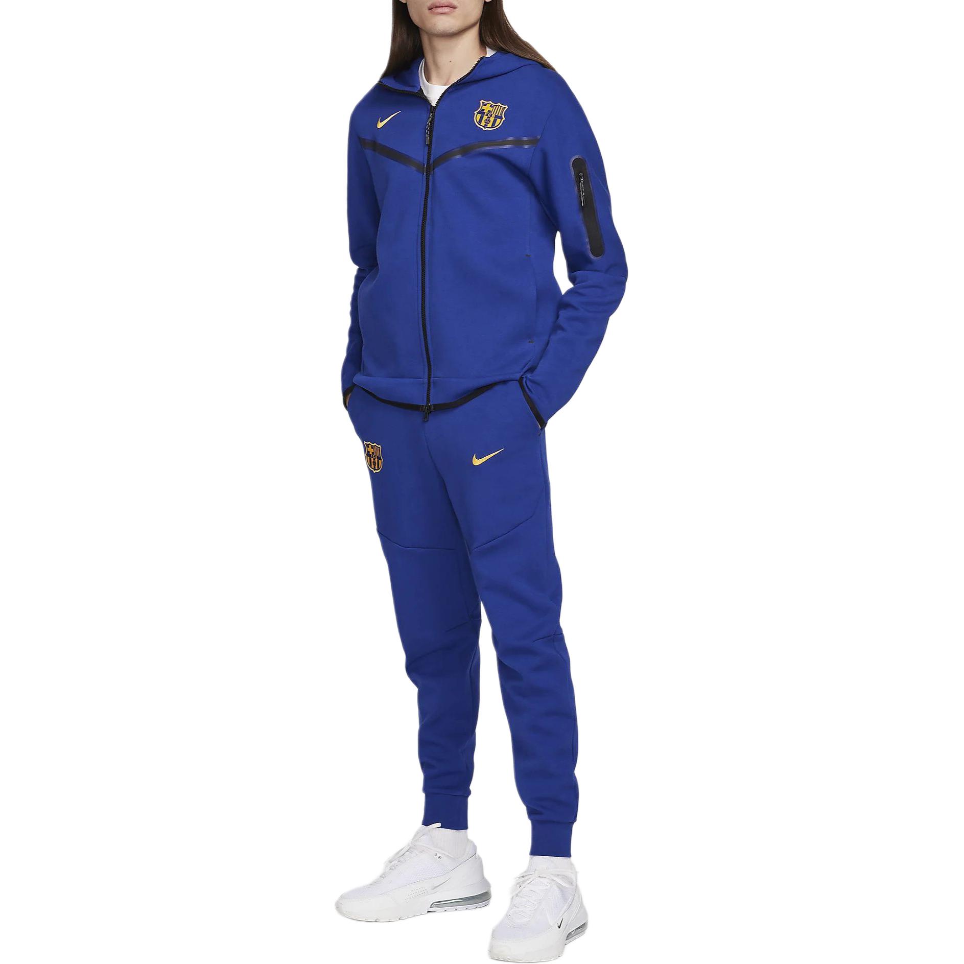 Shop Nike F.C. 巴塞隆納 Tech Fleece Windrunner 連帽外套 藍色 FZ3957-455