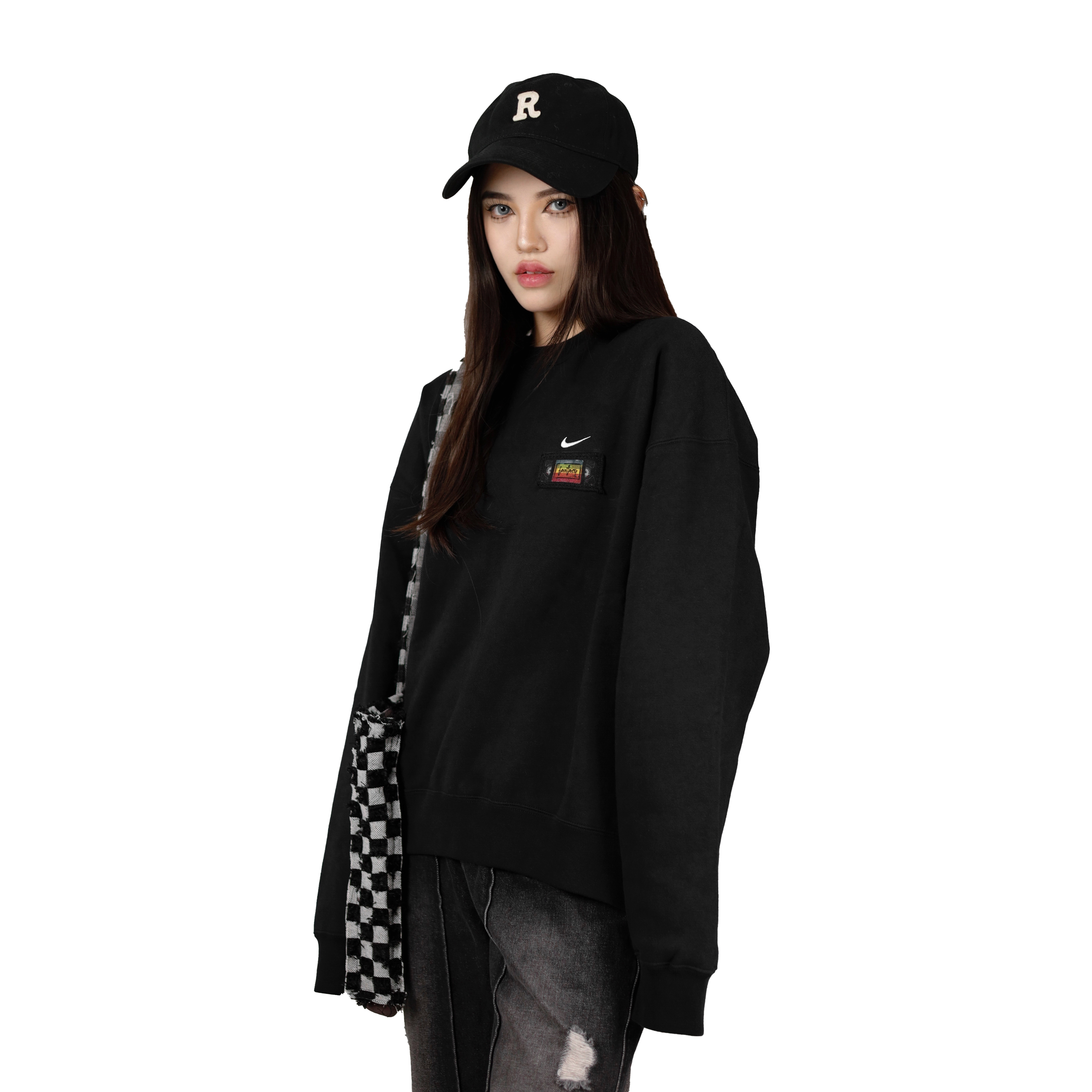 Nike Fantasy "Signal Lost" Embroidered Fleece Crewneck Sweatshirt Unisex Black DA0318-010-Signal-Loss 圖 7