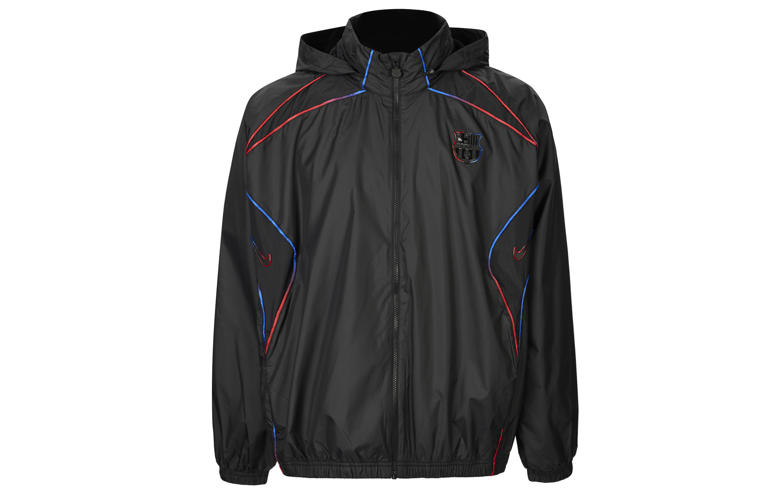 Nike FC Barcelona Logo Fashion Long Sleeve Zip Jacket Men’s Black/Black FQ7793-010