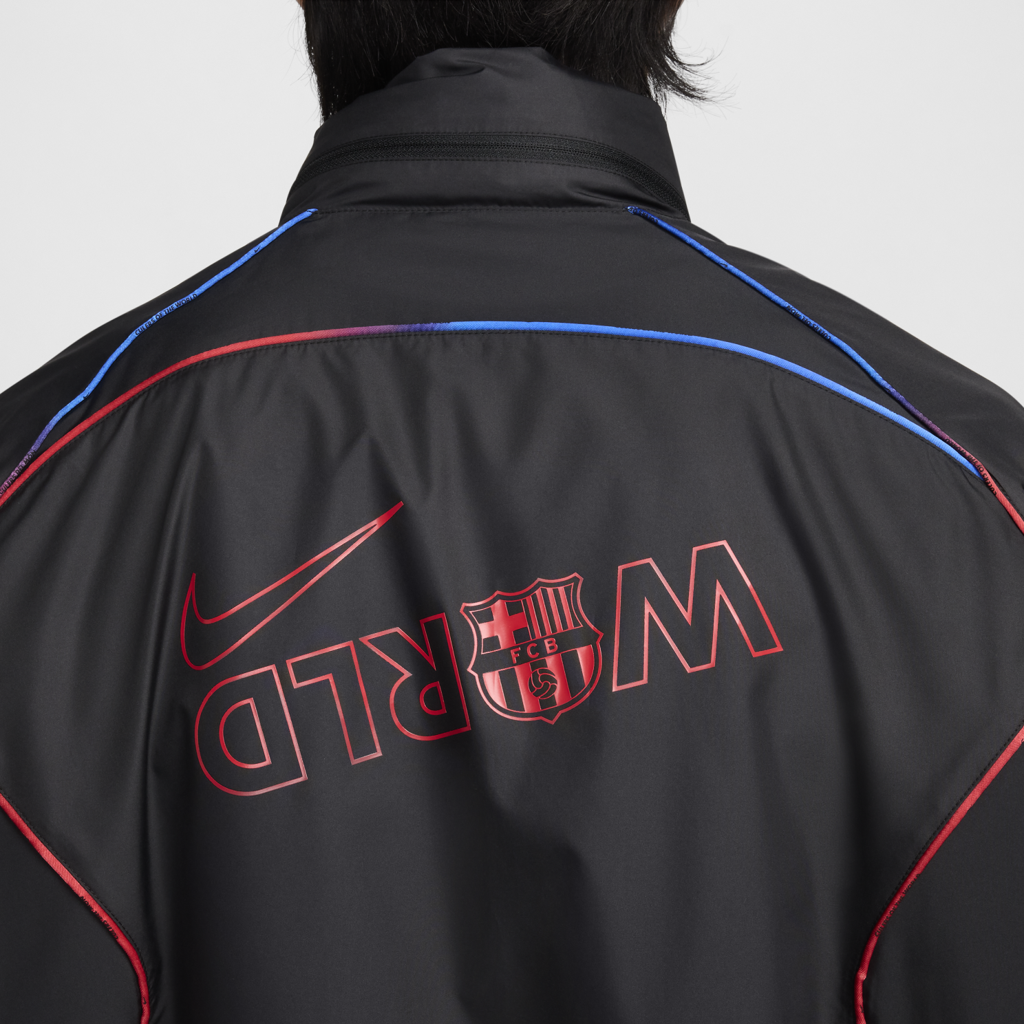 Purchase Nike FC Barcelona Logo Fashion Long Sleeve Zip Jacket Men’s Black/Black FQ7793-010