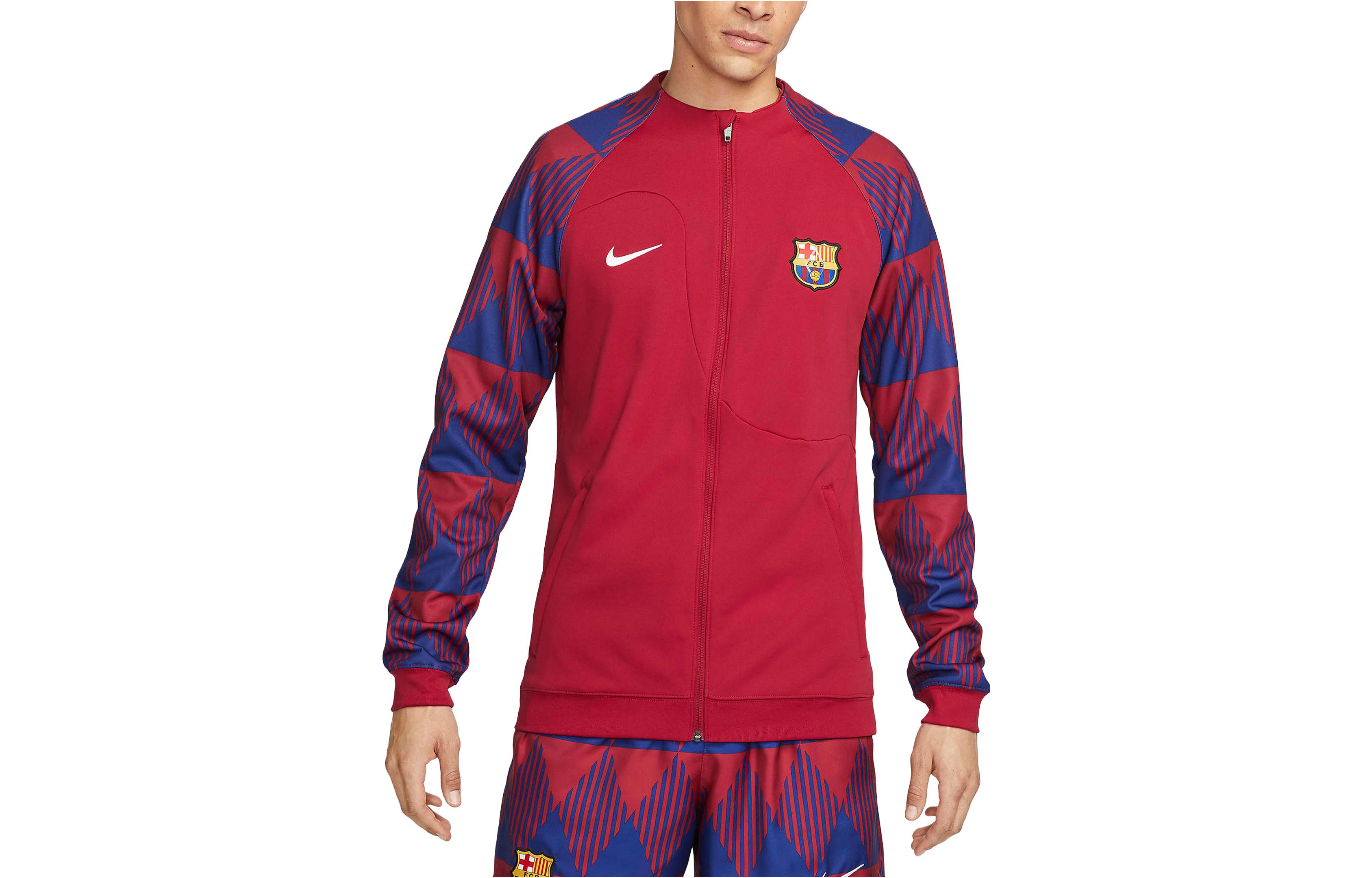 Nike FC Barcelona Retro Track Jacket Noble Red Soccer Knit Jacket FB3043-620 圖 2