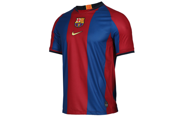 Nike FC Barcelona Training Short Sleeve Tee Red Blue Colorblock AQ5102-431