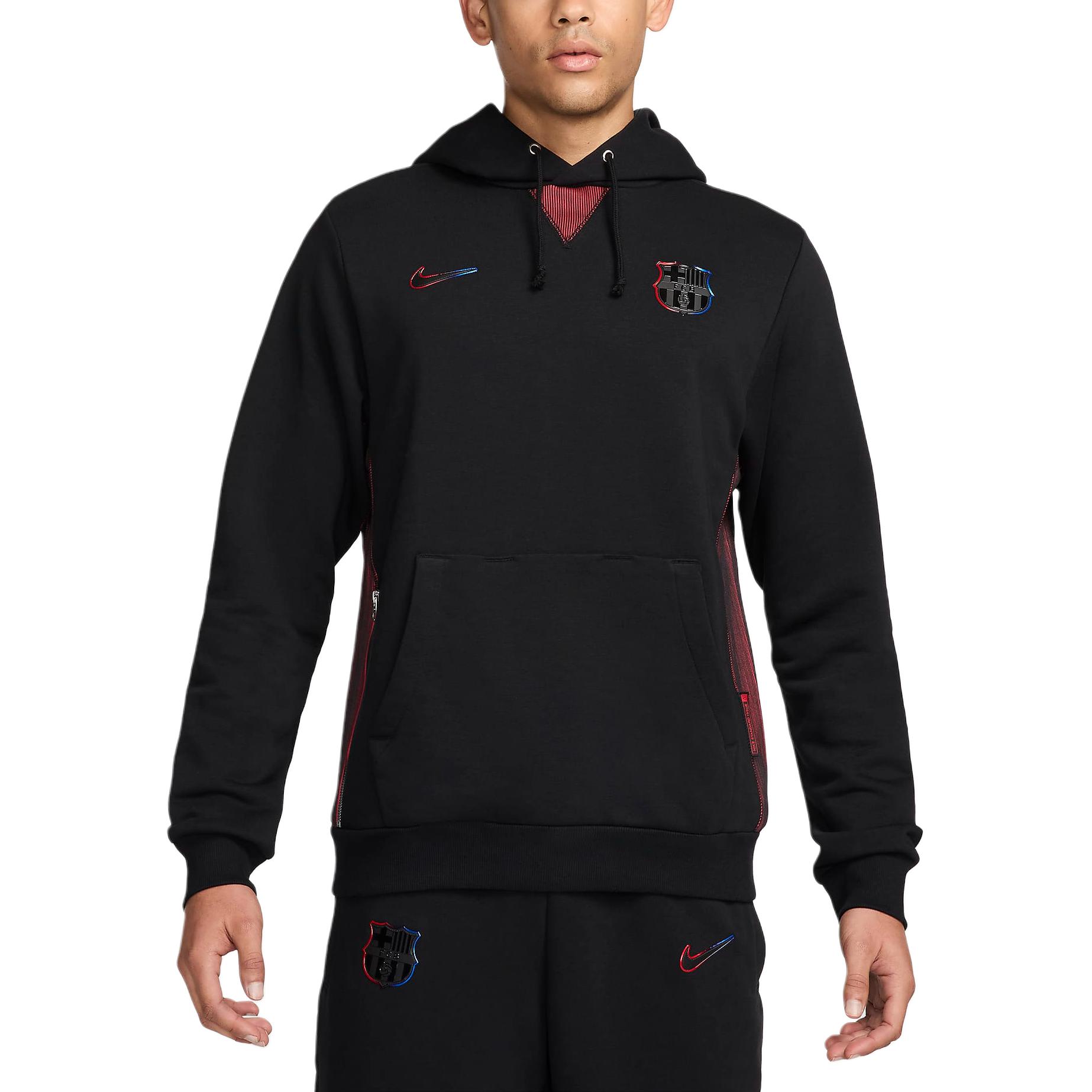 Nike FCDri-Fit Barcelona Away Pullover Hoodie Long Sleeve Black/Black FQ3216-010