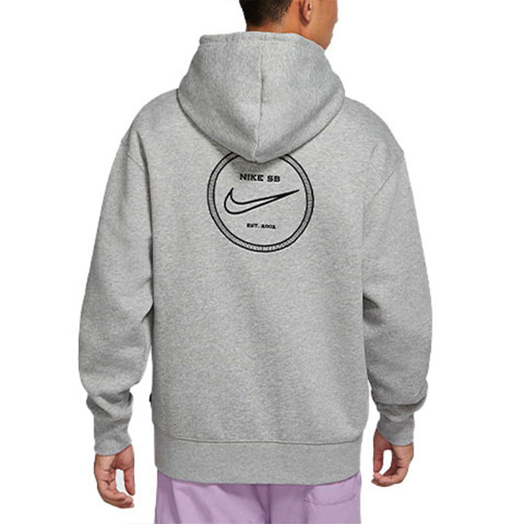 Nike Fleece Embroidered Logo Skateboarding Hoodie Grey DA4265-063 圖 6
