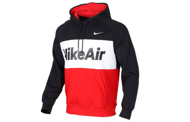 Nike Fleece Pullover Hoodie with Letter Logo Print Black CJ4825-011