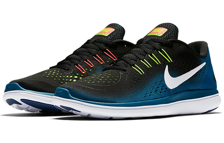 Lookbook ナイキ フレックス 2017 RN 黒/青 898457-003