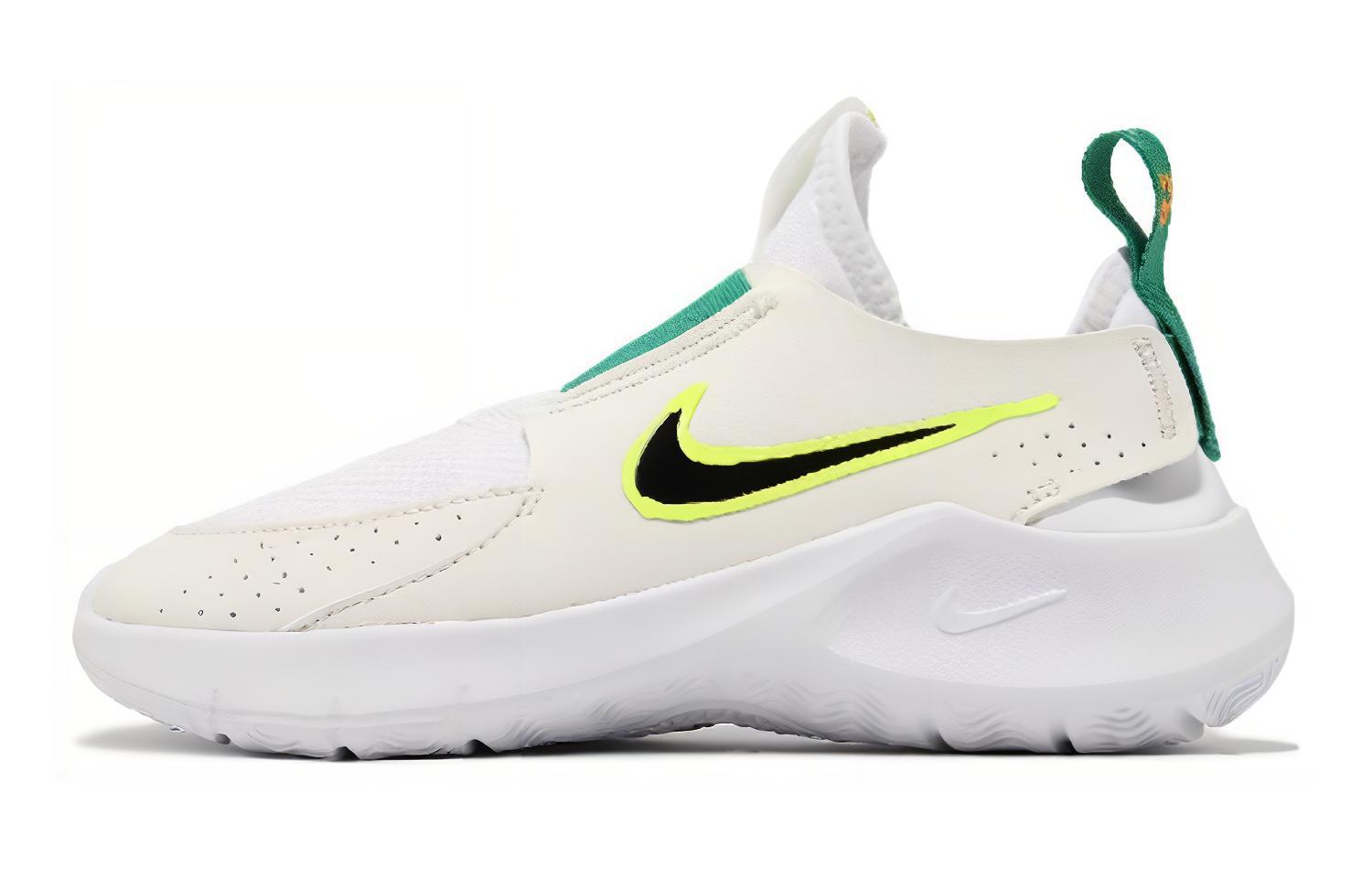 (Youth) Nike Flex Runner 3 White Green Low-Top Running Shoes HF5745-101