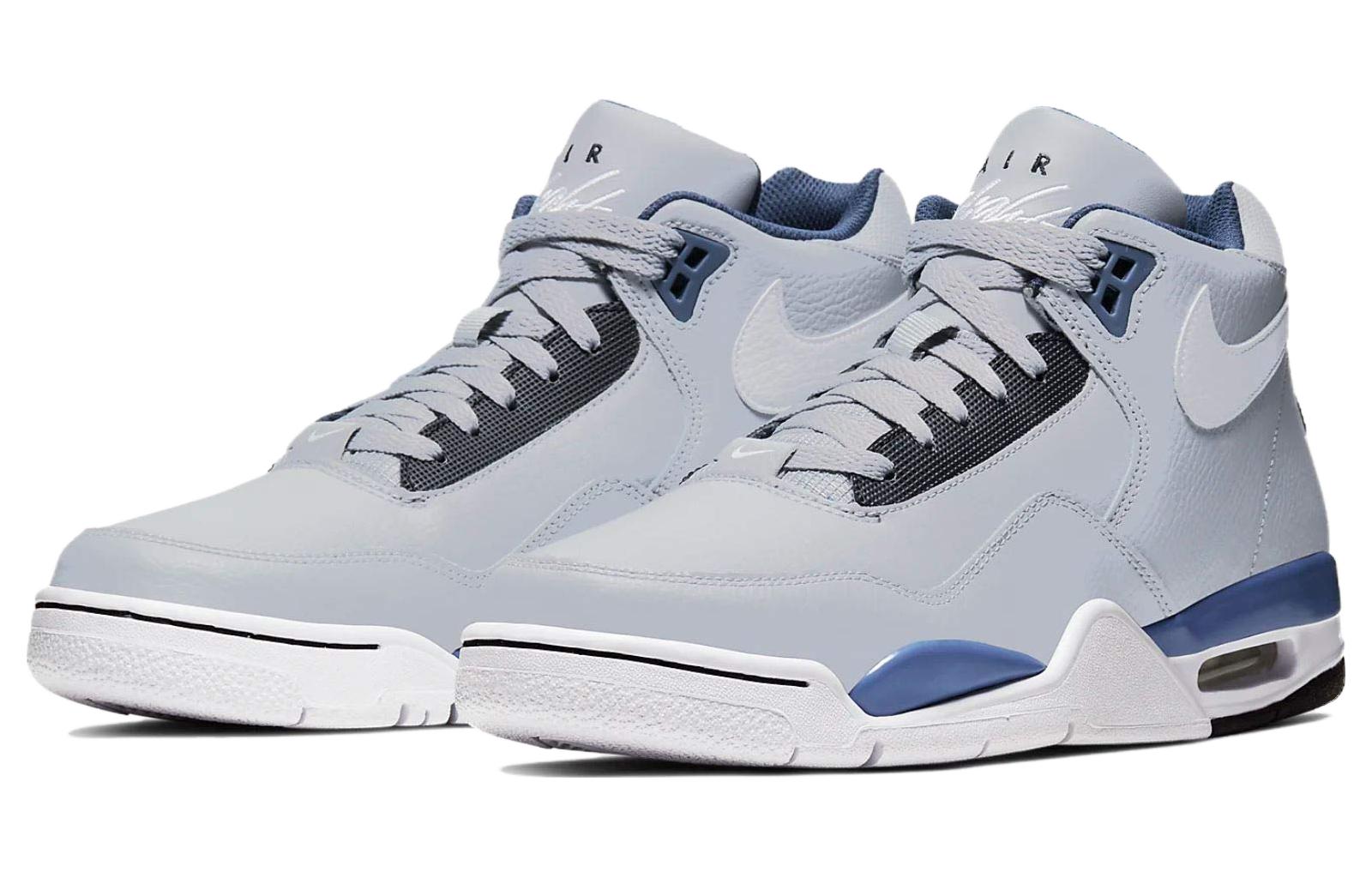 Lookbook Nike Flight Legacy 減震防滑 中筒 復古籃球鞋 男款 灰藍