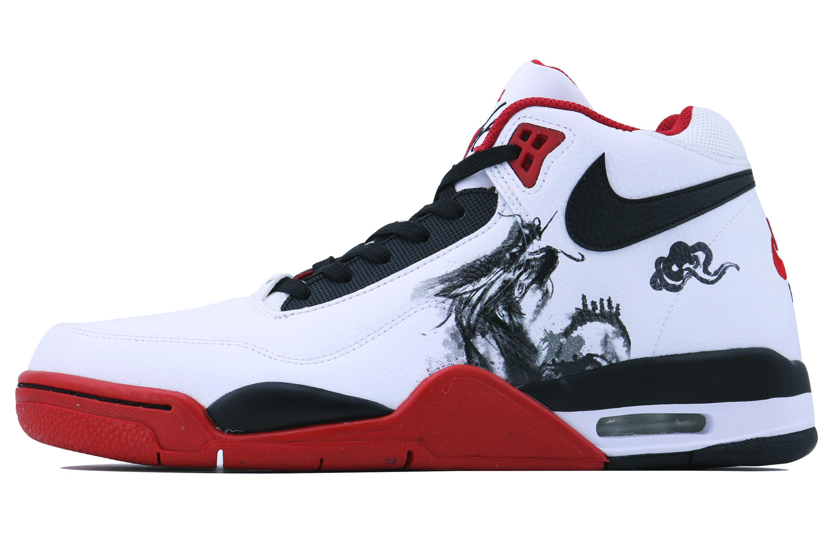 Nike Flight Legacy CNY Cloud Dragon Red White Black High-Top Retro Basketball Shoes BQ4212-100 (Team168 - Xiangyun Dragon)