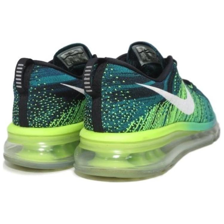 Order 耐吉 (Nike) Air Max Flyknit “黑色清翠祖母绿电光黄” 减震防滑 低帮 运动休閒鞋 男款 绿色