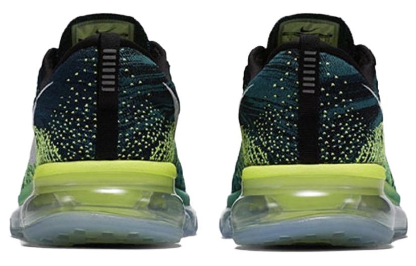 Lookbook 耐吉 (Nike) Air Max Flyknit “黑色清翠祖母绿电光黄” 减震防滑 低帮 运动休閒鞋 男款 绿色