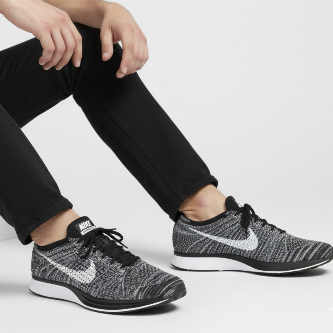 Order Nike Flyknit Racer 'Oreo 2.0' Lelaki & Wanita 526628-012