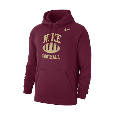 Nike Football Club Fleece Logo Pullover Hoodie Maroon M31777NKFBBALL-MRN