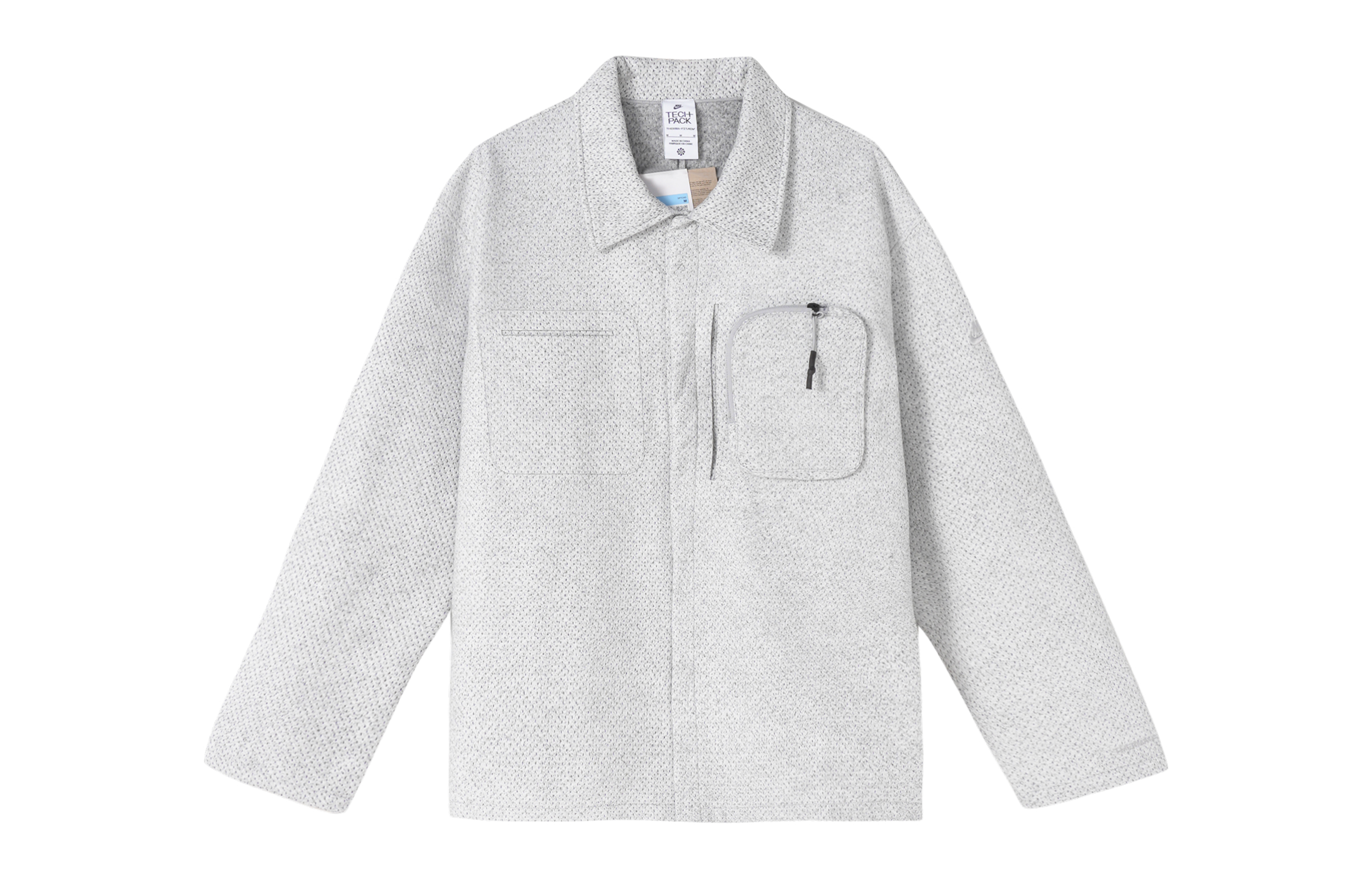 Nike Forward Light Smoke Grey Shirt Jacket with Mandarin Collar DV9993-077