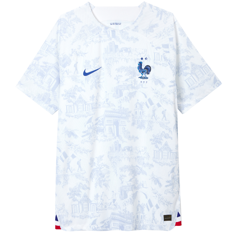 Nike France Away Short Sleeve Soccer Jersey Qatar World Cup Player Version White DN0624-100