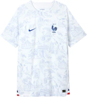Nike France Away Short Sleeve Soccer Jersey Qatar World Cup Player Version White DN0624-100 Nike France Away Short Sleeve Soccer Jersey Qatar World Cup Player Version White DN0624-100