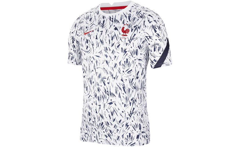 Nike France White Short Sleeve Soccer Jersey Training Shirt CD2578-100