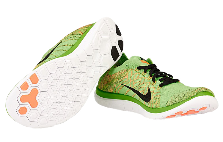 Shop 耐吉 Free 4.0 Flyknit 低帮飛線跑步鞋 綠色