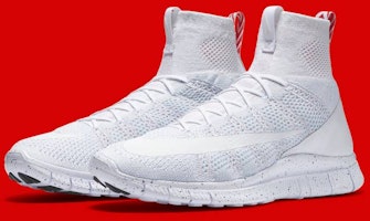 Nike Free Flyknit Mercurial 'Triple White' 805554-100 Nike Free Flyknit Mercurial 'Triple White' 805554-100