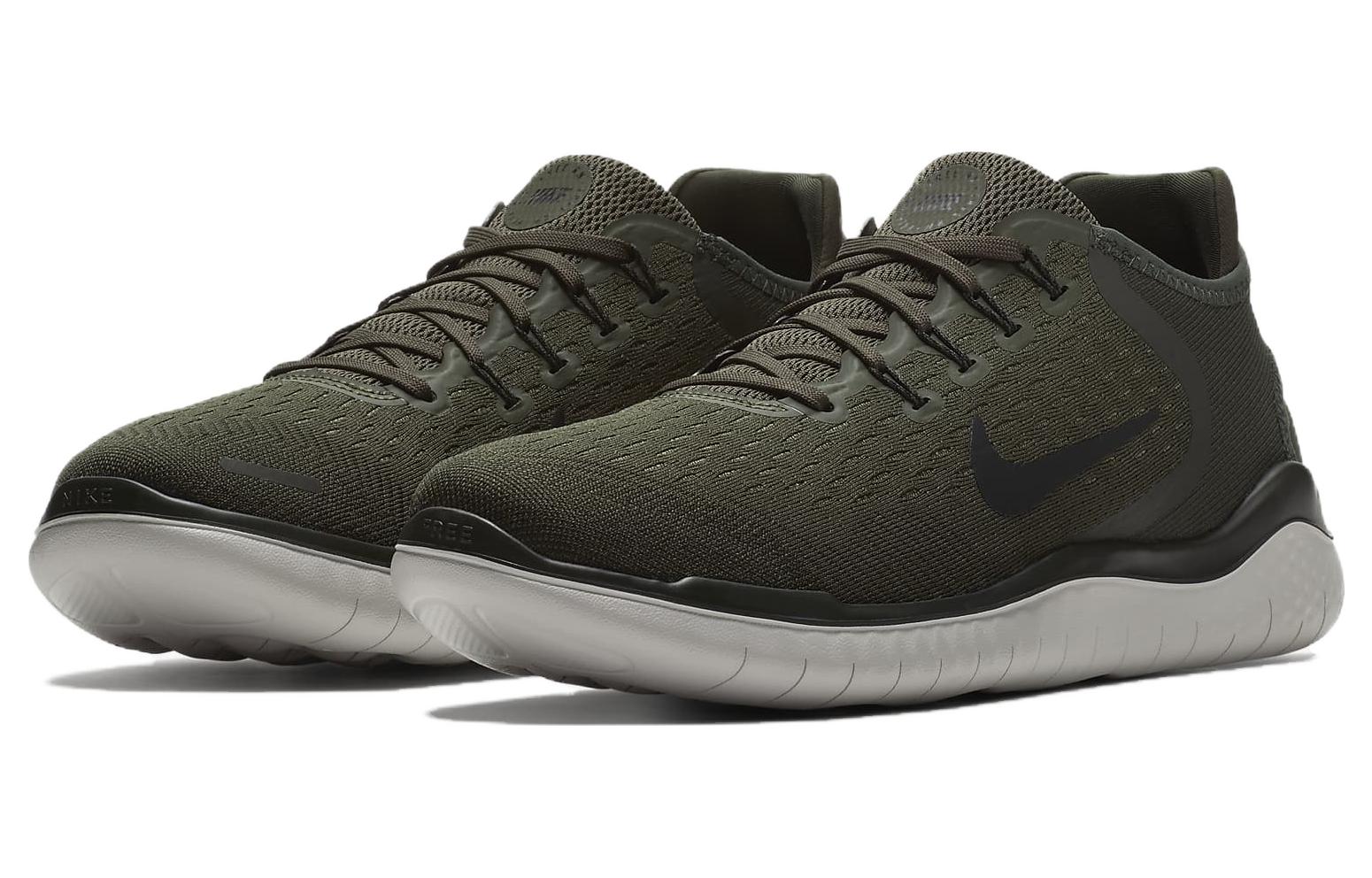 Shop Nike Free Run 2018 防滑耐磨 低幫 跑步鞋 男款 黑灰色