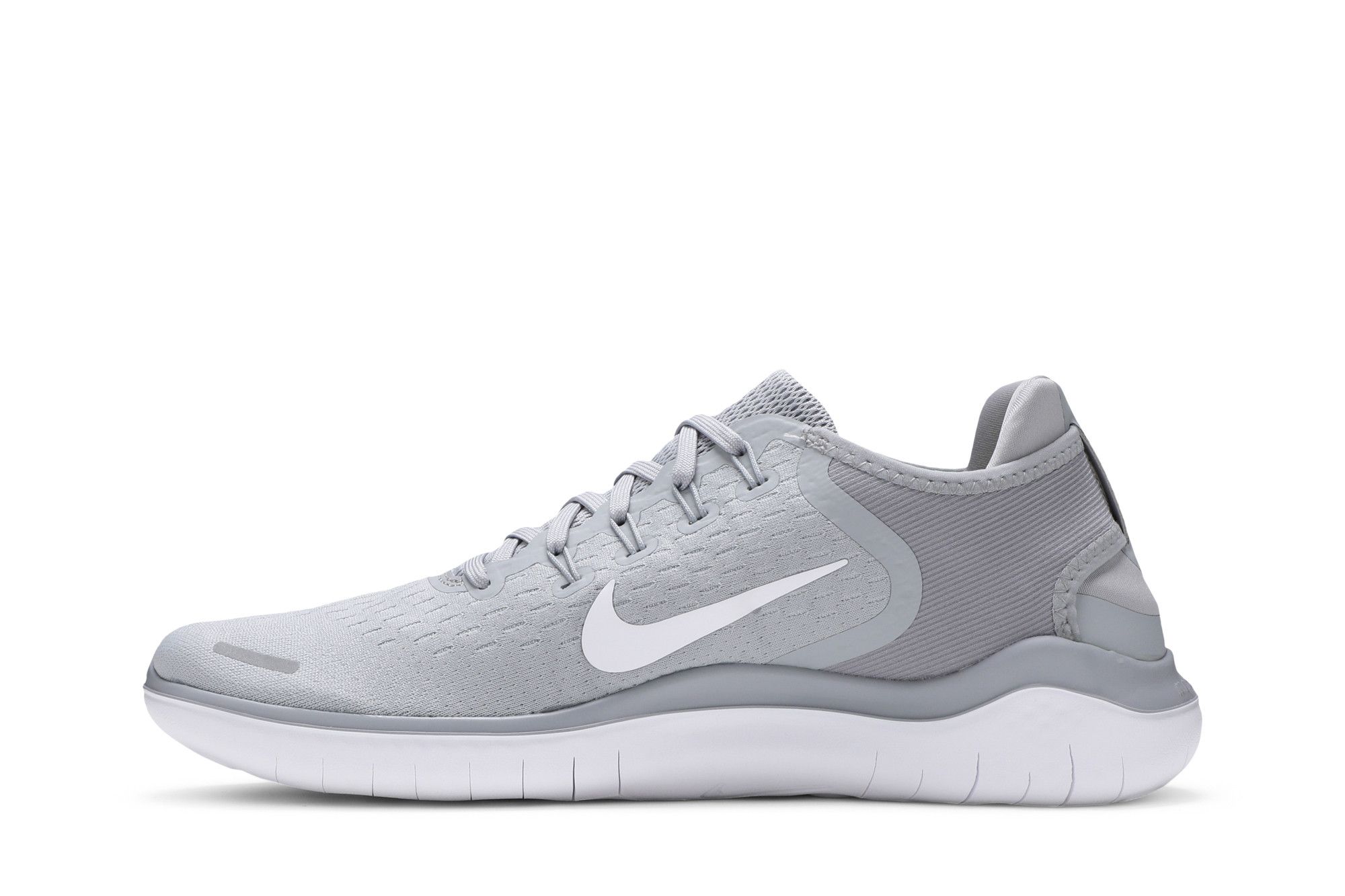 Shop Nike Free RN 2018 減震防滑耐磨 低筒 跑步鞋 灰色