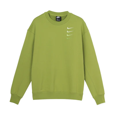 Nike French Terry Swoosh Gradient Crewneck Pullover in Pear Green DB9408-310