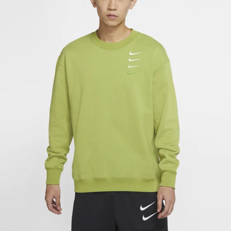Details for Nike French Terry Swoosh Gradient Crewneck Pullover in Pear Green DB9408-310