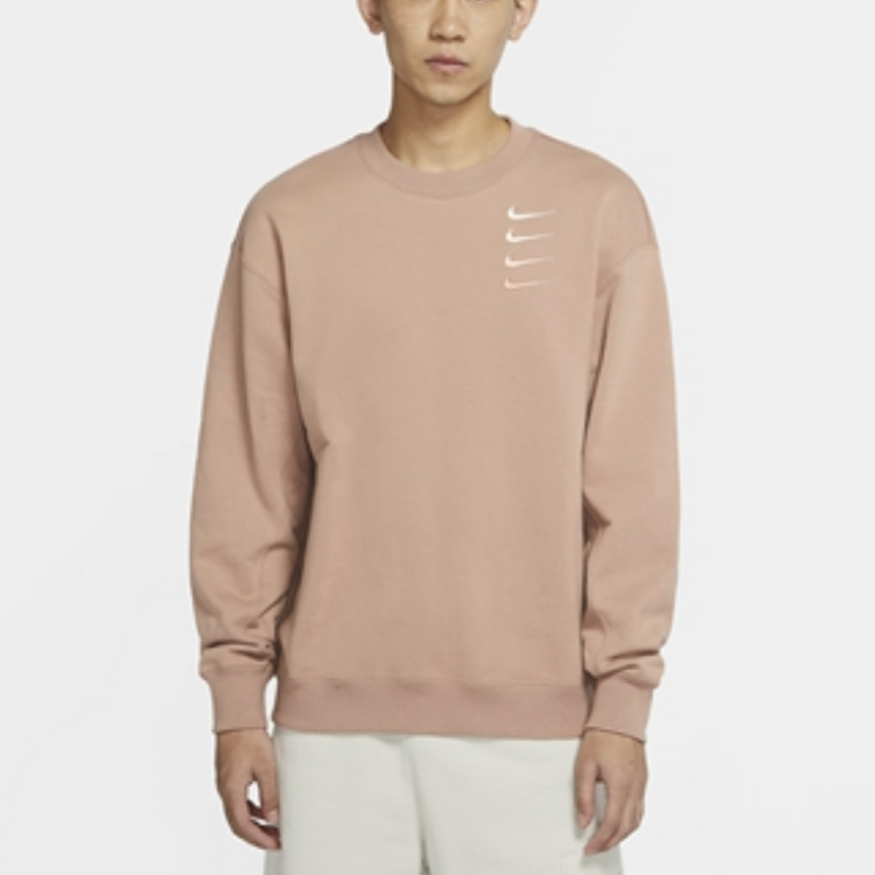 Nike French Terry Swoosh Pullover Sweatshirt Light Brown DB9408-222 圖 4